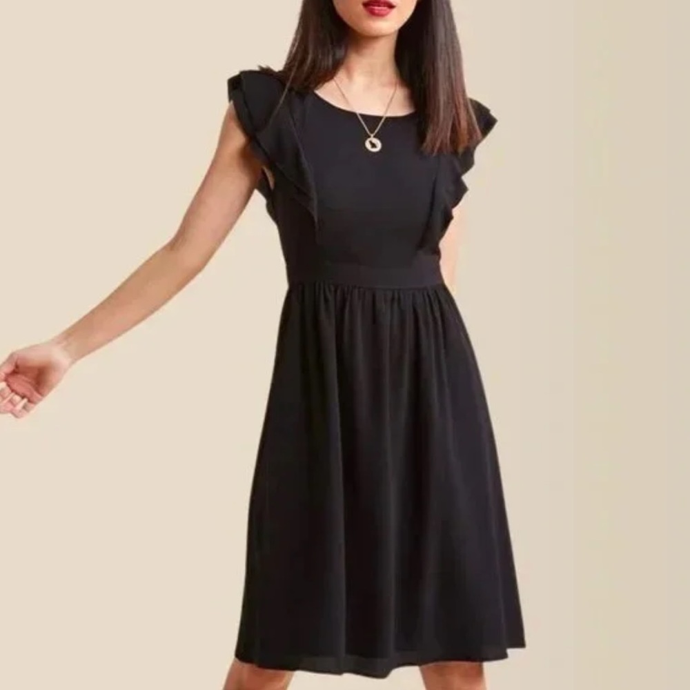 NWOT Black A-Line Dress by ModCloth X Fervour Small